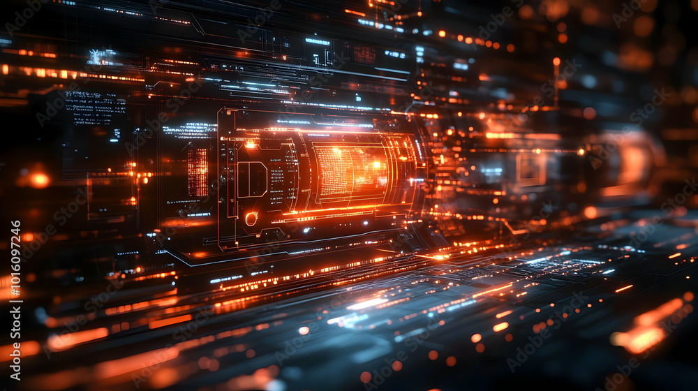 Futuristic Digital Interface 3D Illustration Futuristic Digital Interface 3D Illustration