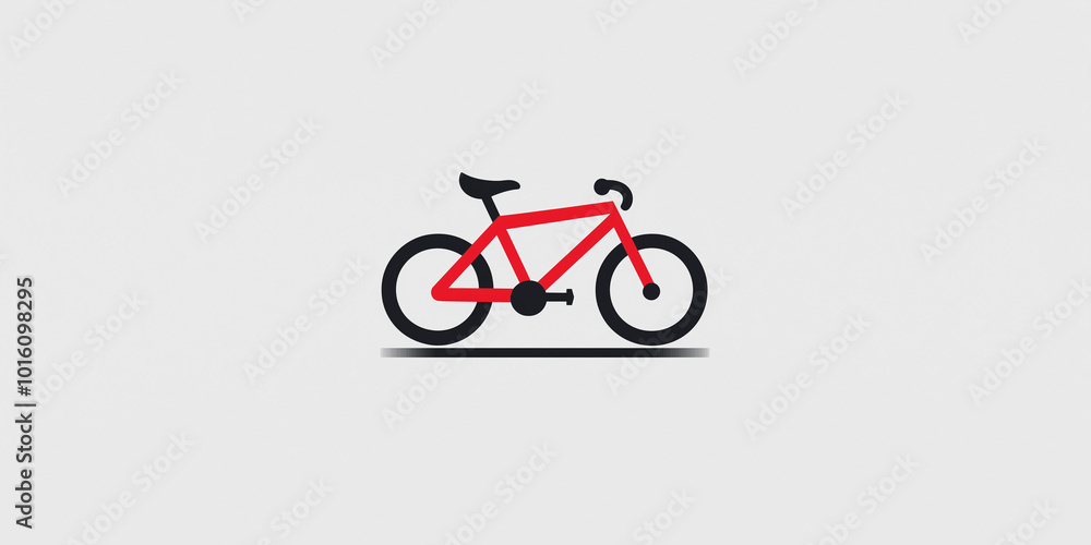 Fototapeta premium Vector illustration of a bicycle. Bicycle image. Means of transport. Colorful image. Flat background. Futuristic Icon image of a two wheels transport. Environmental friendly. Hobby. healthy sport 