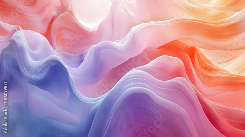 Abstract Background with Wavy Lines and Pastel Colors