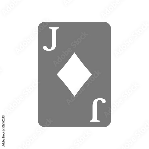 Jack of diamonds vector icon. Diamond joker playing card symbol.
