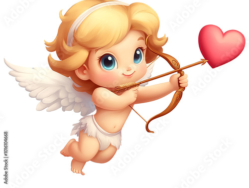 a cartoon of a baby cupid holding a bow and arrow