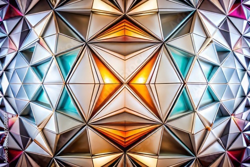 Sleek black and white symmetric design featuring geometric facets, perfect as a high-tech backdrop for product photography, enhancing visual impact