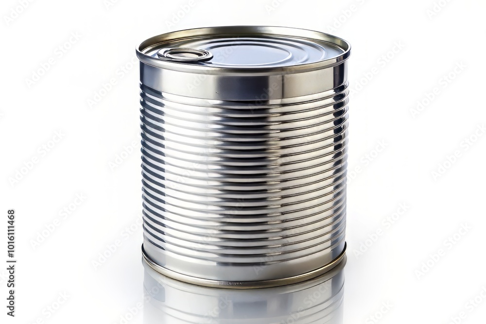 Stylish Tin Can Design Isolated on White Background for Creative Packaging Concepts Stylish Tin Can Design Isolated on White Background for Creative Packaging Concepts