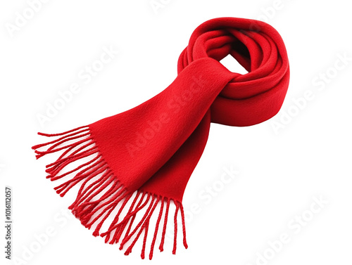 a red scarf with fringes