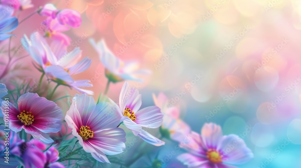 Movement of Flowers with Colorful Background Movement of Flowers with Colorful Background