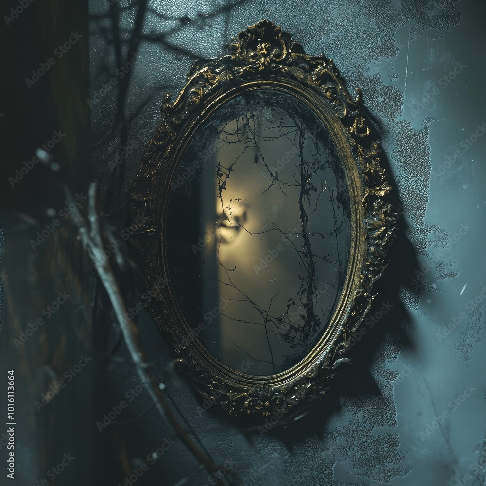 Obraz premium Haunted mirror background