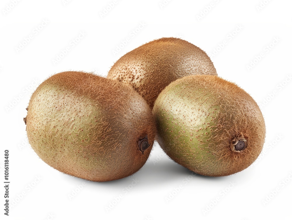Three Fresh Kiwis Isolated On White Background Three Fresh Kiwis Isolated On White Background