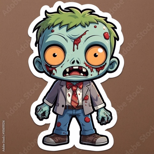 Halloween cute sticker, helloween Zombie sticker, scary party sticker