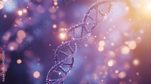 A microscopic view of a double helix DNA structure against a science background. Symbolizing genetics and biological research. DNA Abstract Background. Medical Science. DNA structure. DNA strands