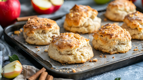 Freshly Baked Scones with Apples and Cinnamon