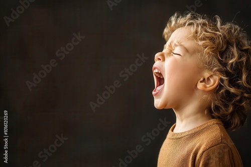 Bawling with loud wailing sounds, often uncontrollable and expressing overwhelming emotions, crying, bawling