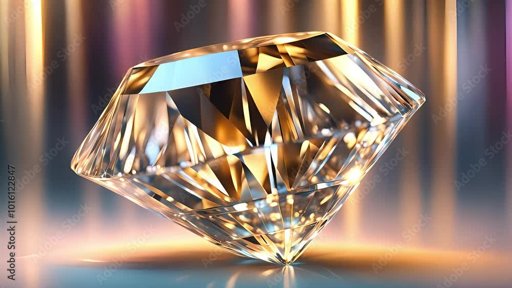 Dazzling crystal with sharp edges set against elegant flowing metallic textures Dazzling crystal with sharp edges set against elegant flowing metallic textures
