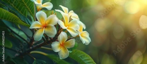 Plumeria Flower on Branch