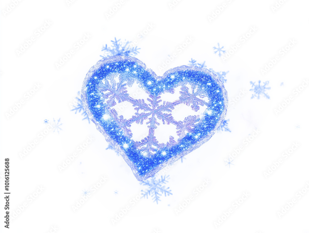 Heart-shaped snowflake design for winter and holiday themes Heart-shaped snowflake design for winter and holiday themes