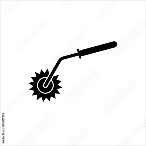 Tracing Wheel Icon, Pattern, Pounce, Dart Wheel Icon, Instrument With Multiple Teeth Used For Tracing