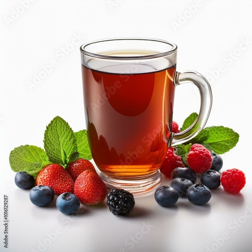 tea with berries photo