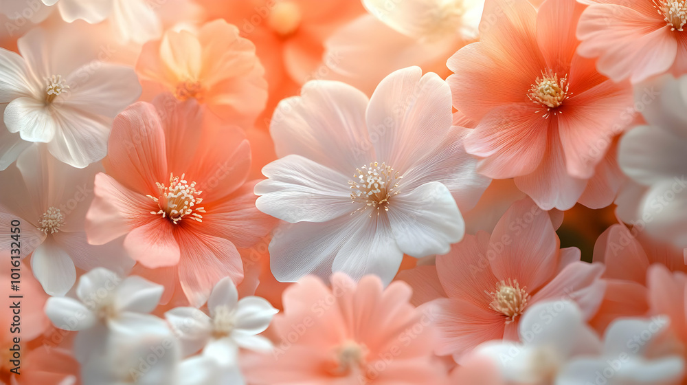 Soft Peach and White Flower Petals Illustration Soft Peach and White Flower Petals Illustration