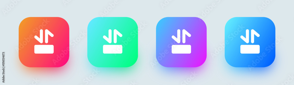 Series solid icon in square gradient colors. Episode signs vector illustration. Series solid icon in square gradient colors. Episode signs vector illustration.