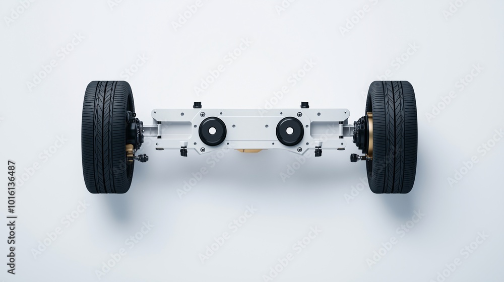 Car Chassis with Wheels and Suspension System Design Car Chassis with Wheels and Suspension System Design