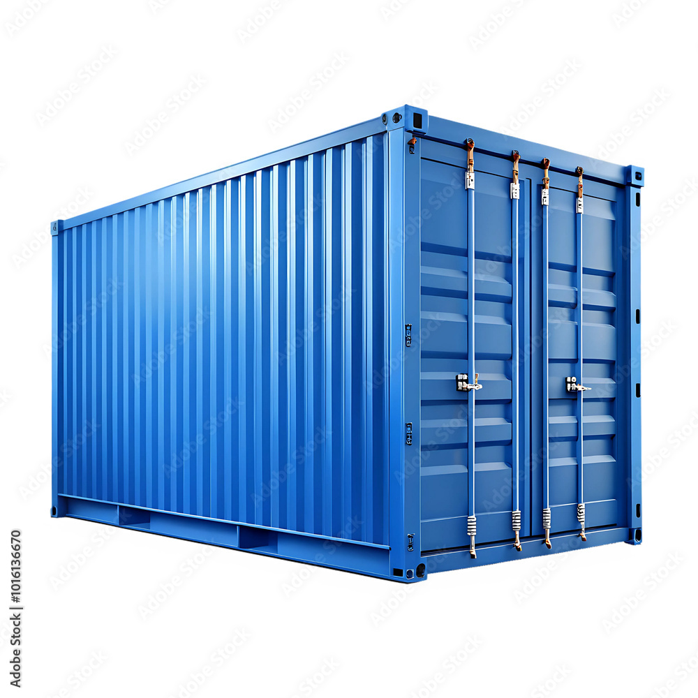 Mock up 20ft container color blue isolated Mock up 20ft container color blue isolated