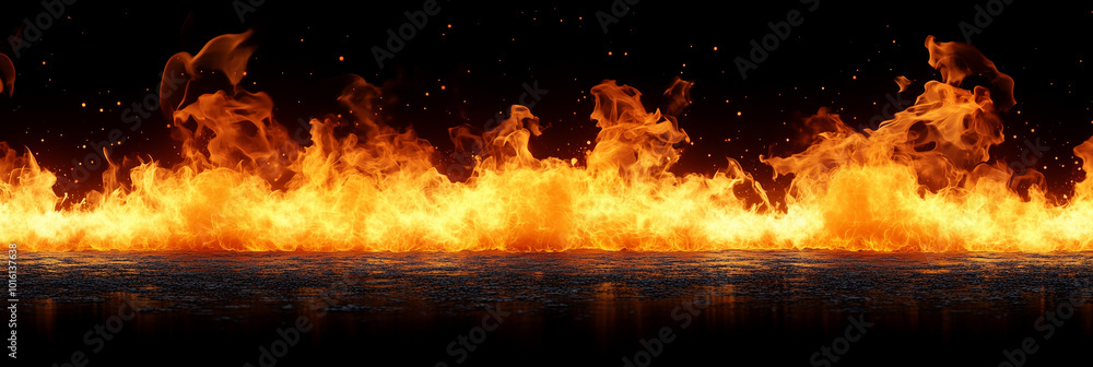 © substrata - Fiery flames isolated on a black background © substrata - Fiery flames isolated on a black background