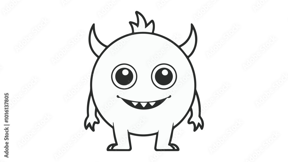 cartoon monster outline vector illustration cartoon monster outline vector illustration