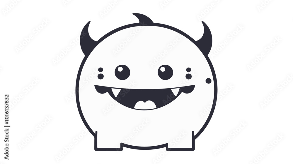 cute monster outline vector illustration cute monster outline vector illustration