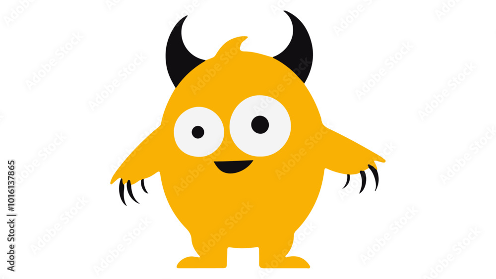simple yellow shape of a monster simple yellow shape of a monster