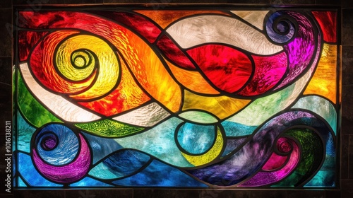 Abstract Stained Glass Window