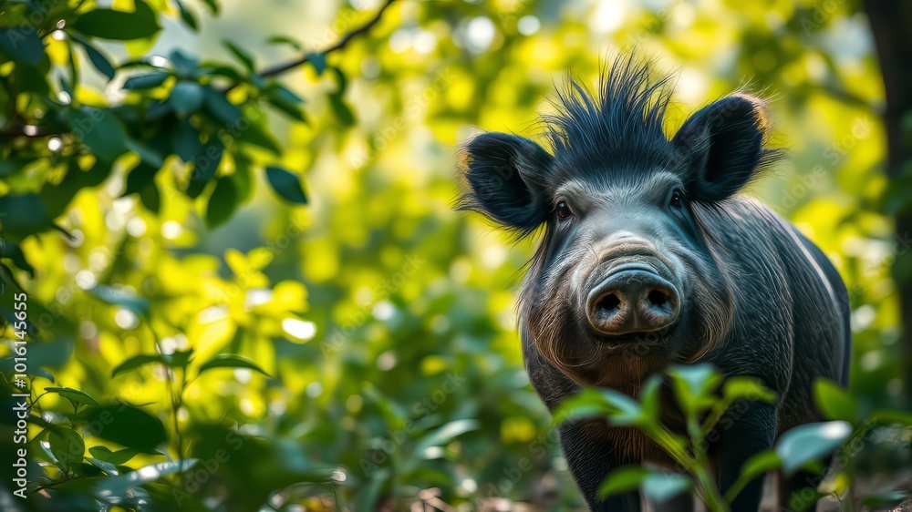Fototapeta premium Jabali Animal in Lush Wilderness - Captivating High Depth of Field Photography