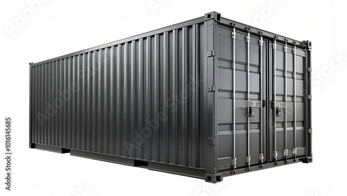 Mock up 40ft container color black isolated