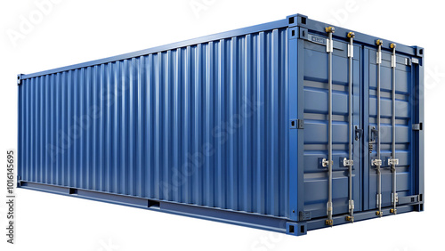 Mock up 40ft container color blue isolated