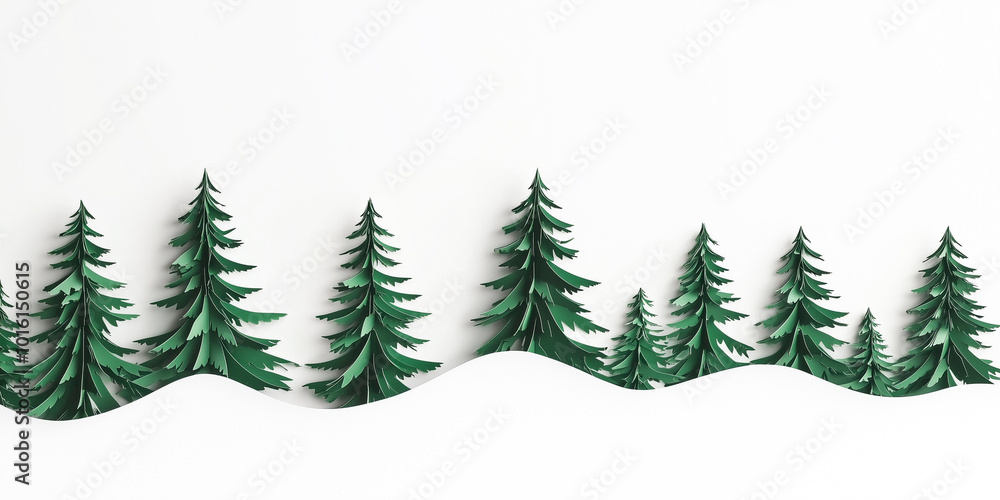 Christmas trees and snow on a white background Christmas trees and snow on a white background