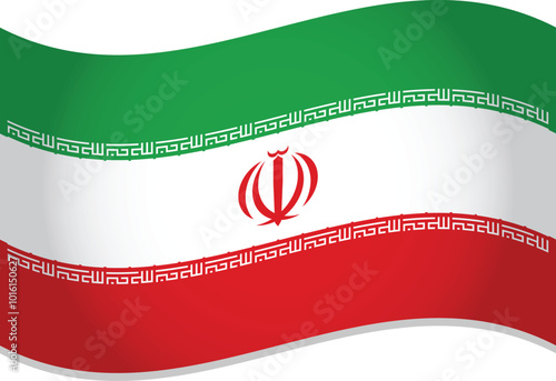 Iran National Flag Waving Vector