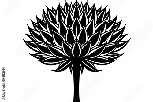 allium  silhouette  vector icon white background