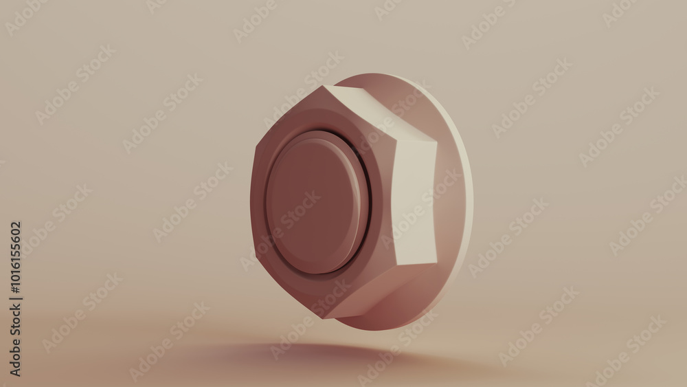Beige bionic hardware bolt shape component technology design element neutral monochrome soft tones skin tones background 3d illustration render Beige bionic hardware bolt shape component technology design element neutral monochrome soft tones skin tones background 3d illustration render