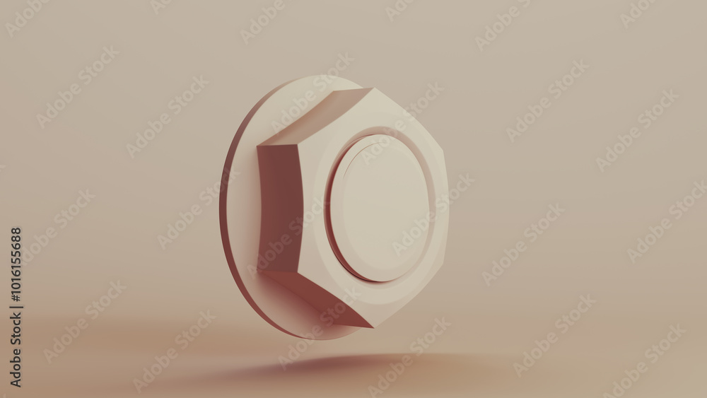 Beige bionic hardware bolt shape component technology design element neutral monochrome soft tones skin tones background 3d illustration render Beige bionic hardware bolt shape component technology design element neutral monochrome soft tones skin tones background 3d illustration render