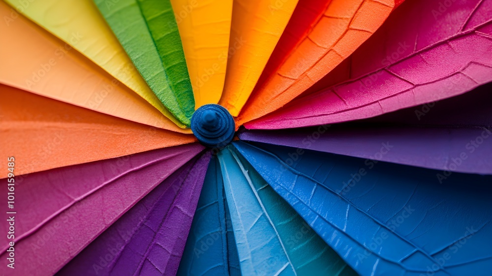 Fototapeta premium Rainbow Umbrella Close Up Colorful Pattern Abstract Background