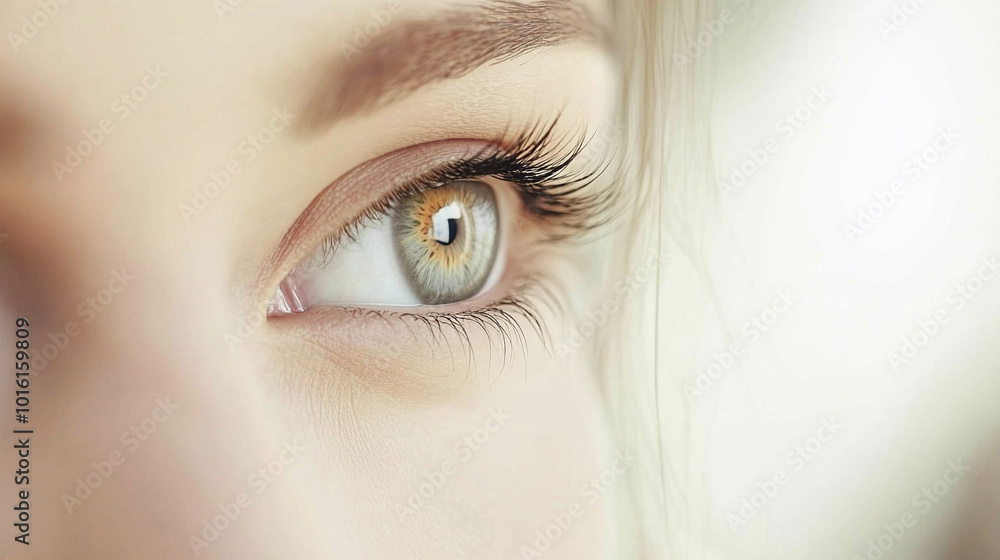 abstract visual of a young woman's eye, symbolizing perception and insight, intertwined with digital elements, representing future technology and the merging of humanity with innovation abstract visual of a young woman's eye, symbolizing perception and insight, intertwined with digital elements, representing future technology and the merging of humanity with innovation