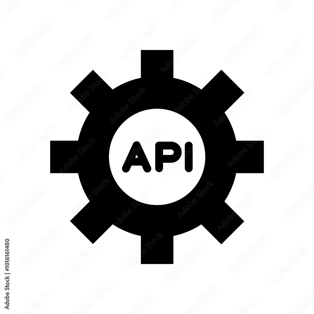 Api icon in black, outline style and transparent background Api icon in black, outline style and transparent background