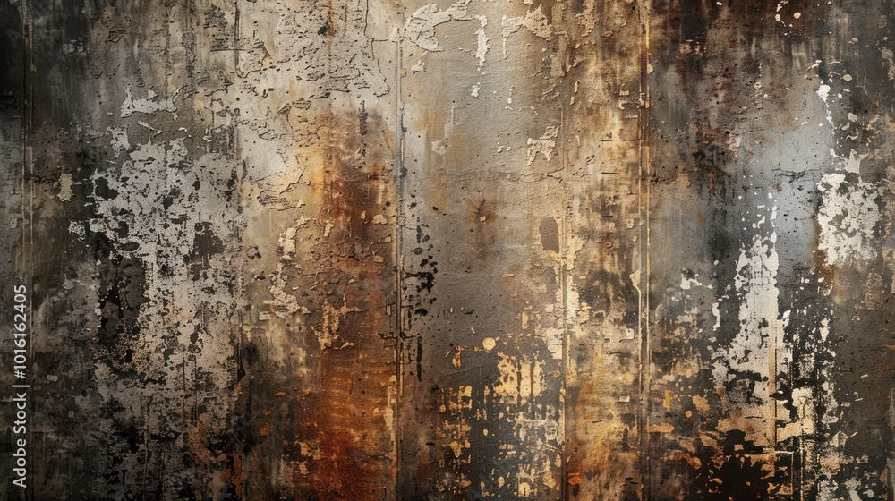 Weathered Concrete Wall with Rust and Peeling Paint Weathered Concrete Wall with Rust and Peeling Paint