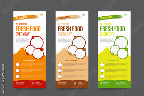 Restaurant rollup banner template, Fast food
rollup banner design, Banner design template set