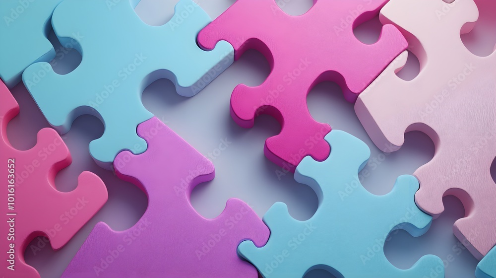 Colorful Puzzle Pieces Interlocking Abstract Background Colorful Puzzle Pieces Interlocking Abstract Background