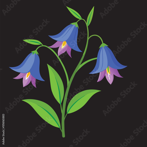 How To make bellflower Vector 3D Image.