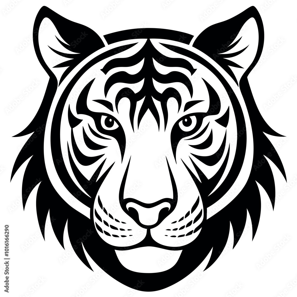 Fototapeta premium Tiger head logo vector illustration.
