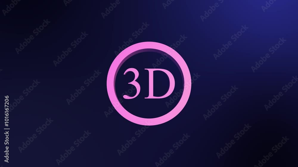 3D text animated on deep blue background 3D text animated on deep blue background