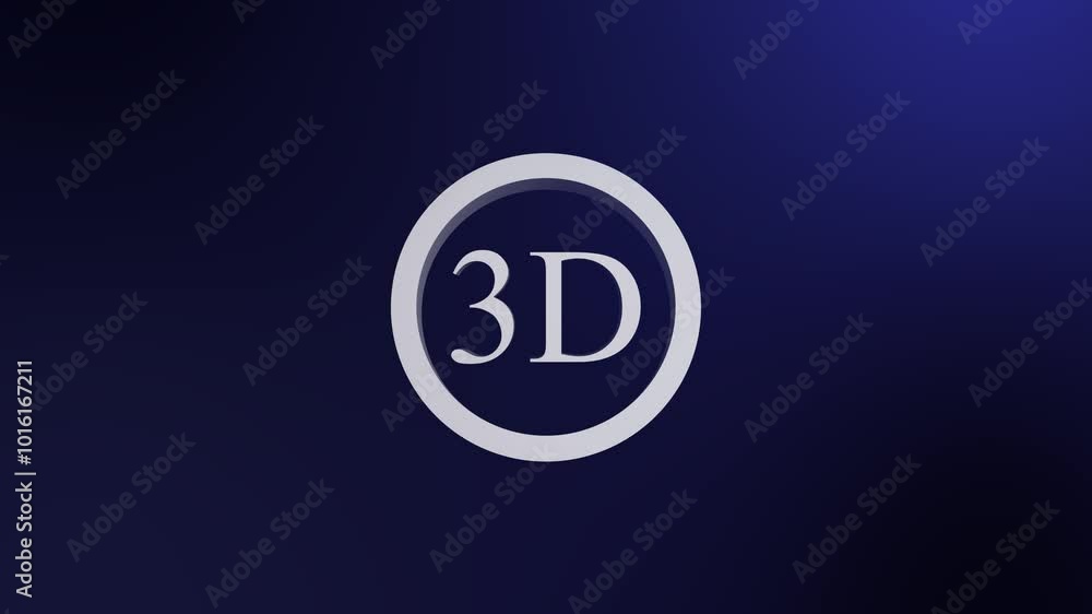 3D text rotate animation on deep blue background. 3D text rotate animation on deep blue background.