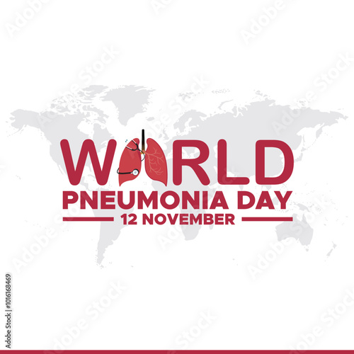 World Pneumonia Day, 12 November, greeting card, stock illustration, vector graphic World Pneumonia Day, World Pneumonia Day editable template. 