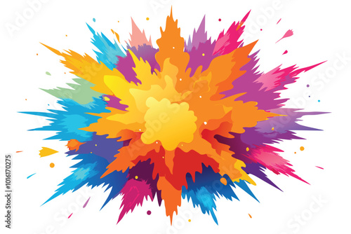 Colorful powder explosion , isolated on a white background.