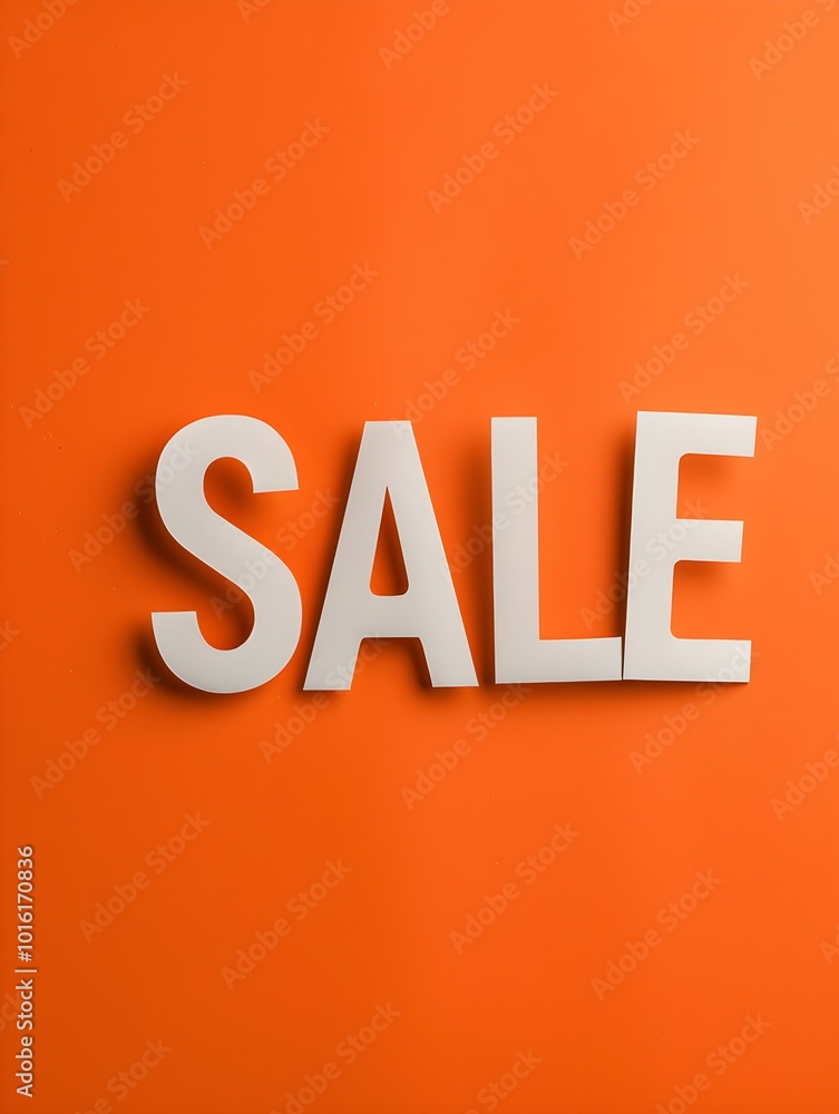 White 'SALE' Sign on a Light Orange Background White 'SALE' Sign on a Light Orange Background